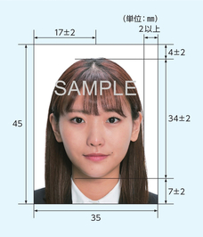 パスポート用提出写真規格　詳しくは下記