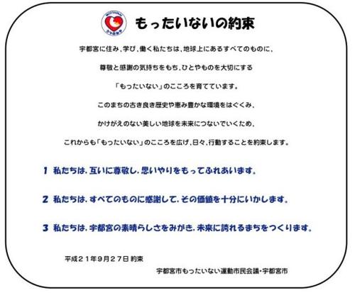 「もったいないの約束」（詳細は「もったいないの約束」と解説をご覧ください）