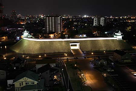 ライトアップした宇都宮城址公園