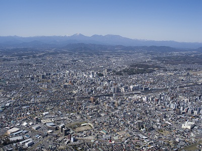 上空から見た中心部の様子