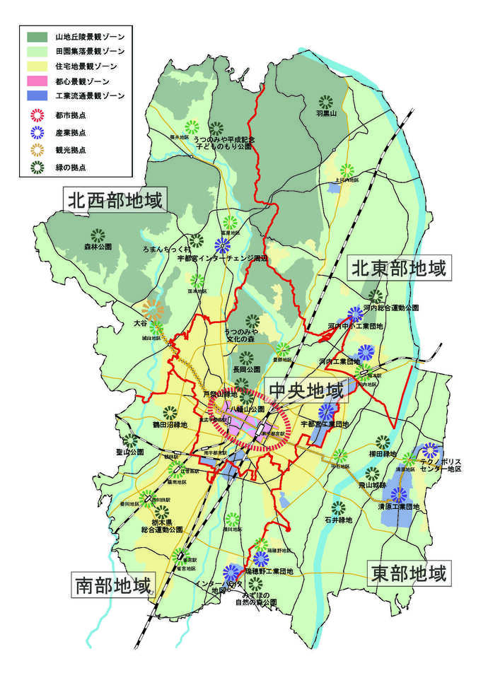 地域別の景観類型図