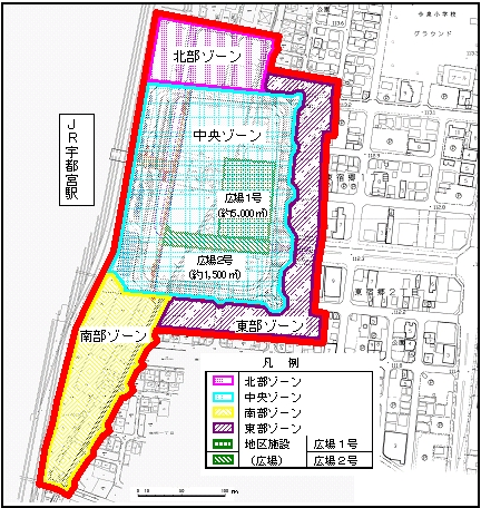 駅東口区域図