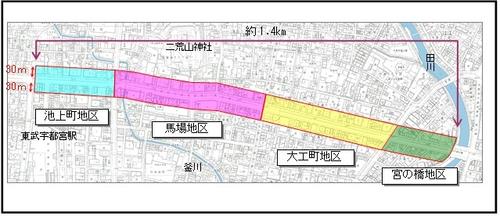 大通り地区の区域図