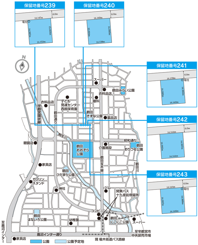 鶴田第2地区保留地案内図