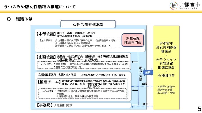 組織体制のイメージ図