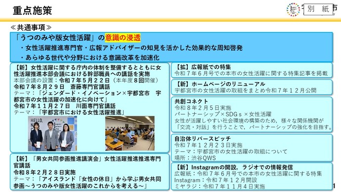 重点施策＜共通事項＞意識の浸透